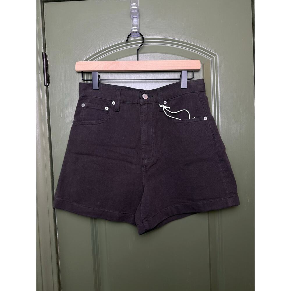 NWT Pistola Kimora High Rise A-Line Linen Short Summer Bristol Black Women's 26